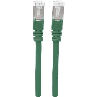Afbeelding van Intellinet 350655 RJ45 Netwerkkabel, patchkabel CAT 6A S/FTP 7.50 m Groen Folie afscherming, Afscherming gevlochten, Halogeenvrij 1 stuk(s)