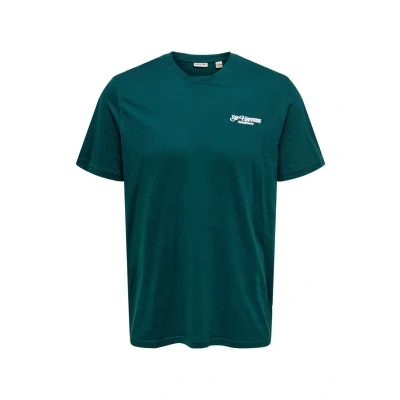 Afbeelding van Only &amp; Sons Kurzarm Tshirt print, Heren, Maat: Large, Dunkelgrün