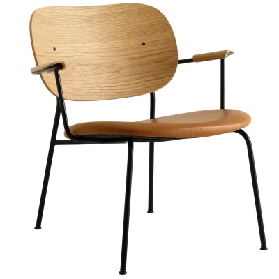 Afbeelding van Audo Copenhagen Co fauteuil zitting leder Dakar 0250 naturel eiken