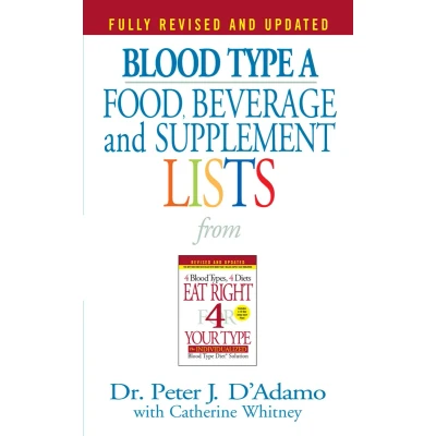 Afbeelding van Blood Type A Food, Beverage and Supplement Lists