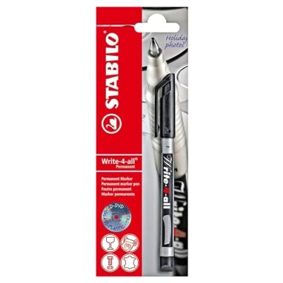 Afbeelding van Permanent marker STABILO Write 4 all fijn zwart