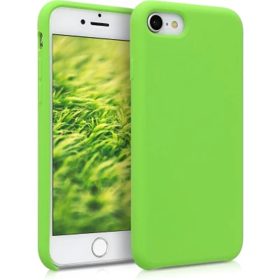 Afbeelding van kwmobile telefoonhoesje geschikt voor Apple iPhone SE (2022) / (2020) 8 7 Hoesje met siliconen coating Smartphone case in groen