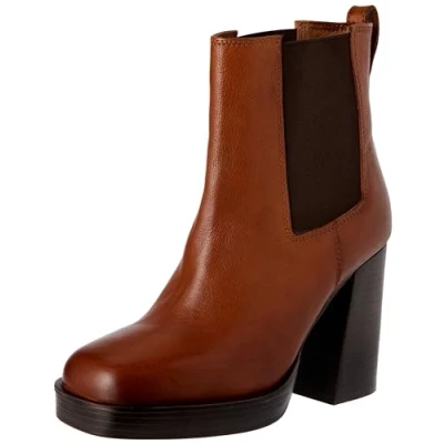 Afbeelding van Les Tropeziennes par M Belarbi Vanilla Enkellaarsjes met hoge hak, Dames, Maat: 41, Camel Leer en textiel