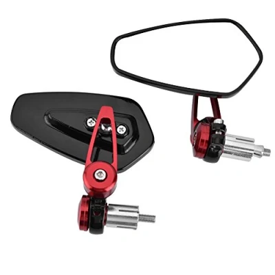 Afbeelding van 2 stuks motorfietsspiegels 7/8 inch 22 mm van aluminiumlegering, universeel, 360 graden, groothoek, verstelbaar, zijspiegel (rood)