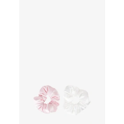 Afbeelding van Brushworks Grote Cloud Scrunchies Roze &amp; Wit (2 stuks)