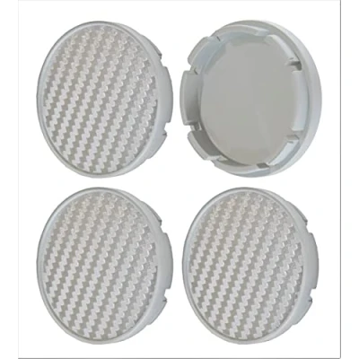 Afbeelding van CARBON 4 stuks x55mm naafdoppen wieldoppen velgdoppen