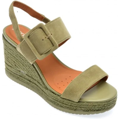 Afbeelding van Geox D Ponza Sandalen met sleehak, Dames, Maat: 38, Pistachio Leer