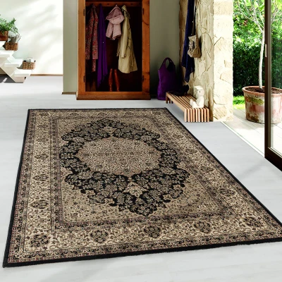 Afbeelding van Vloerkleed Jaipur 80x150cm Zwart 123vloerkleed.nl is de online webshop voor vloerkleden en woonaccessoires.