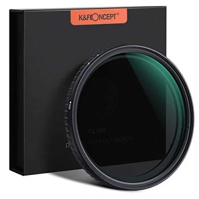 Afbeelding van K&amp;F Concept 82mm Variable ND Filter Adjustable Fader Neutral Density ND2 ND32 Filter, NO Spot X Black Issue, MRC 18 Layer, Ultra Slim, Waterproof