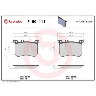 Afbeelding van Brembo Remblokset P 50 111