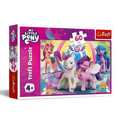 Afbeelding van Trefl My Little Pony, In de wereld van vriendschap puzzel 60 stukjes Kleurrijke met helden cartoon, Creatieve ontspanning, Plezier voor kinderen vanaf 4 jaar