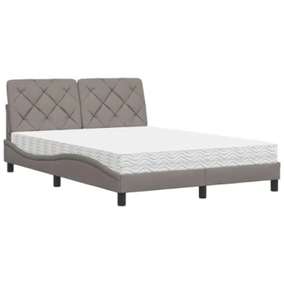 Afbeelding van vidaXL Bed met matras stof taupe 140x190 cm