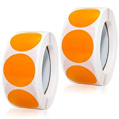 Afbeelding van Gekleurde Stip Stickers Ronde Kleurcodering Dot Labels 1 Inch 25mm Zelfklevende Cirkel Sticky Oranje