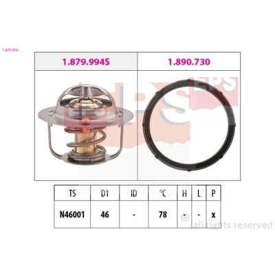 Afbeelding van EPS 1.879.994 Thermostaat, koelvloeistof 78C 46mm Met pakking