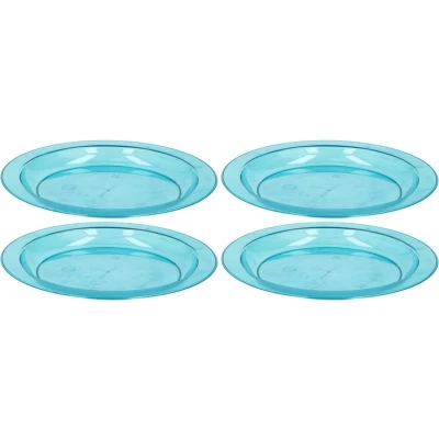 Afbeelding van 4x Bordje plastic blauw 20 cm kunststof/plastic Bordjes