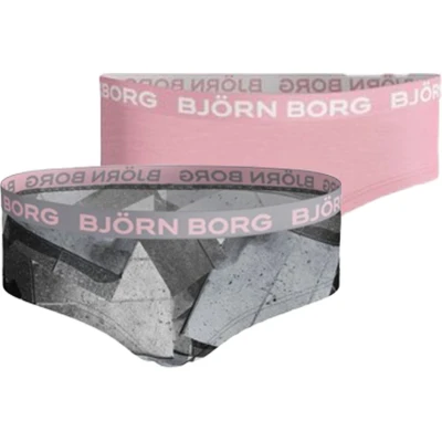 Afbeelding van Bjorn Borg Meisjes Hipster 2p Asphalt &amp; Pink Maat 122 128 Vrouwen