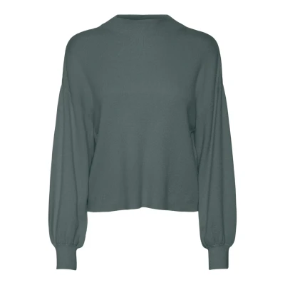 Afbeelding van Vero Moda Vmnancy LS GA BOO REP Trui, Dames, Maat: Small, Balsam green