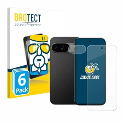 Afbeelding van BROTECT Screenprotector voor Google Pixel 9 (Voor+Camera) Folie Beschermfolie Beschermglas transparant (6 Stuks)