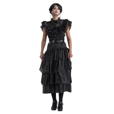 Afbeelding van Wednesday Addams Family Baljurk Kind Maat 164
