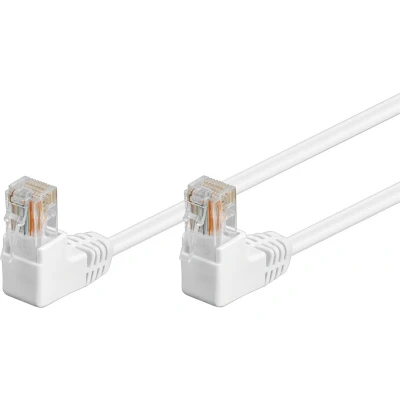 Afbeelding van Goobay CAT 5e Patch Cable 2x 90 Angled, U/UTP, white 0.25 m