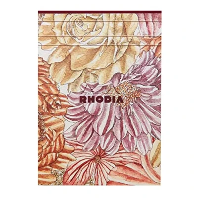 Afbeelding van Rhodia 120031C ORANGE Botanique bloc entoilé A5 ligné, 70 feuillets papier ivoire 90g couverture soft touch motif Bouquet