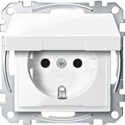 Afbeelding van Merten MEG2310 0319 Wandcontactdoos System M Polar wit
