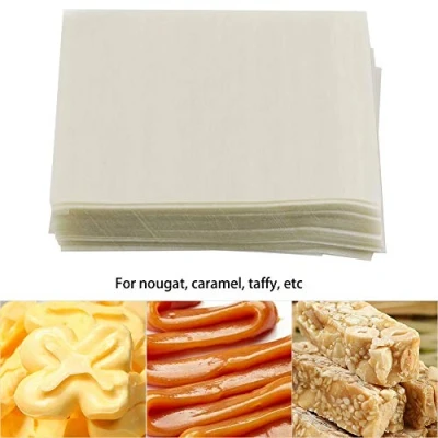 Afbeelding van Nougatpapier, MAGT 500 stuks nougatpapier eetbare rijstwaffel papier handgemaakte snoepgoed inwikkelbladen voor nougat karamel