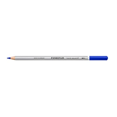 Afbeelding van STAEDTLER Aquarel kleurpotloden karaat, aquarel, blauw, wateroplosbaar, zachte en kleurintensieve vulling, voor verschillende droog natstechnieken, 6 aquarelstiften in kartonnen etui, 125 3