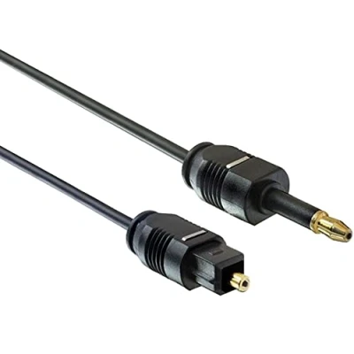 Afbeelding van PremiumCord Mini Toslink optische audiokabel 3,5 mm naar Toslink, 3 m, stekker stekker, digitale kabel voor stereo installatie, HiFi Sounbar TV, HQ audio, verguld, kleur zwart