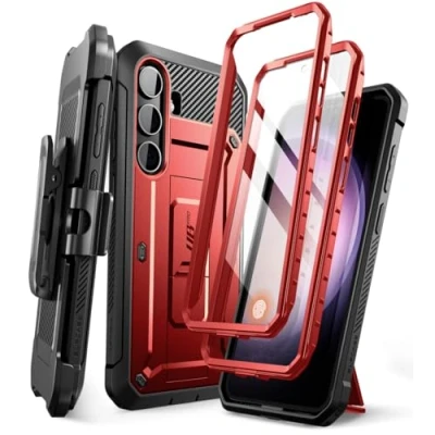 Afbeelding van SUPCASE Unicorn Beetle Pro Hoesje Geschikt voor de Samsung Galaxy S24 Plus Stofdichte Case Met Ingebouwde Screenprotector Full Protect valbescherming Holster en Kickstand Rood