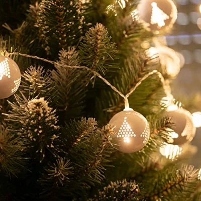 Afbeelding van DecoKing Lichtsnoer met 10 leds, timer, warm wit, slinger, kerstdecoratie, dennenboom, taime