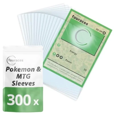 Afbeelding van fouraces kaarthoezen, 300 stuks, voor pokemon, magic the gathering kaarten, 90 x 66 mm doorzichtige folie, yu gi oh ruilkaarthoezen, speelkaarten, Pokemon kaarten