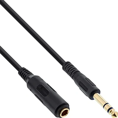 Afbeelding van 6,35mm Jack stereo audio verlengkabel / verguld 5 meter