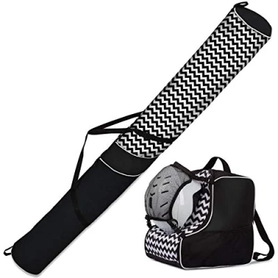 Afbeelding van Ferocity Premium set skitas en skischoentas voor 1 paar skistokken, schoenhelm met afneembare nettas, zigzag net [053]