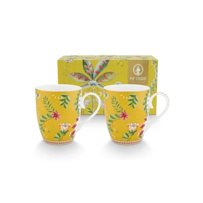 Afbeelding van Mok Pip Studio La Majorelle Yellow 350 ml (Set van 2)