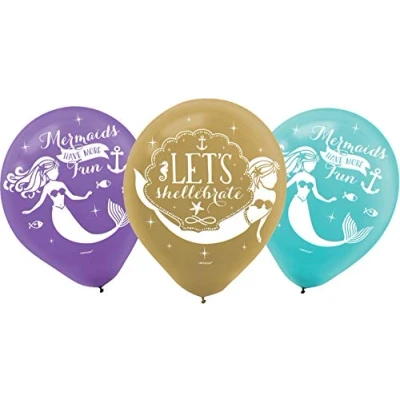 Afbeelding van Ballon Zeemeermin Mermaid 6 stuks