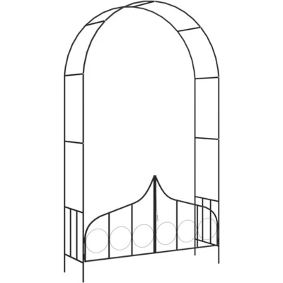 Afbeelding van VidaXL Tuinboog met hek 138x40x238 cm ijzer zwart