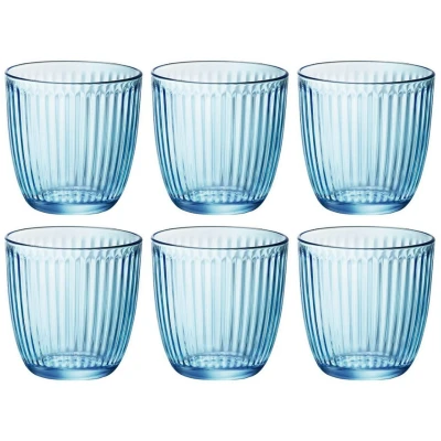 Afbeelding van Bormioli Rocco Waterglazen Line Blauw 290 ml 6 stuks