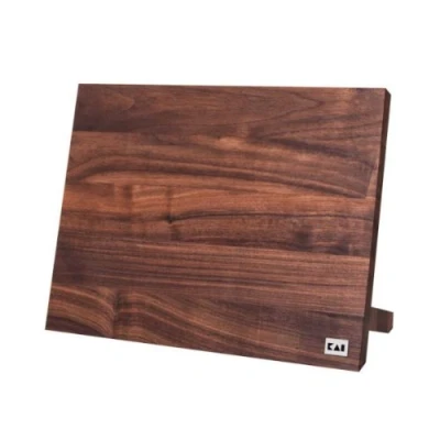 Afbeelding van KAI Magnetisch messenblok om neer te zetten, van walnoot, premium hout, ruimte voor 6 8 messen, afmetingen 34 x 14 26,5 cm, magneethouder, messenstandaard