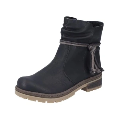 Afbeelding van Rieker Enkellaarsjes Y7463 voor dames, zwart 00, 37 EU