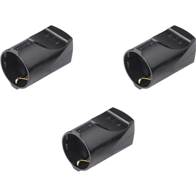 Afbeelding van Meister Veiligheidscontactkoppeling 3 stuks kunststof zwart 250 V 16 A maximale kabeldoorsnede 2,5 mm² IP20 binnen rechte invoer/Schuko koppeling met trekontlasting / 7421650