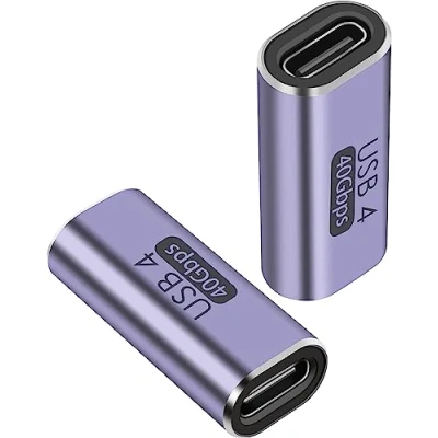 Afbeelding van PremiumCord USB 4 adapter, C bus naar F/F, Ultra Speed 40 Gbit/s, Type aansluiting, aluminium, kleur Space Grey