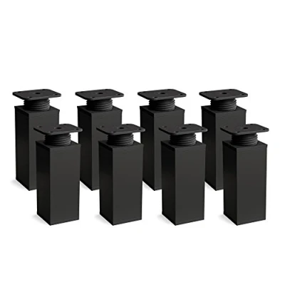 Afbeelding van sossai® design meubelpoten MFV1 set van 8 in hoogte verstelbaar Vierkant profiel: 40 x mm Kleur: zwart mat Hoogte: 120 (+ 20 mm) Inclusief hoogwaardige houtschroeven