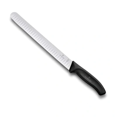 Afbeelding van Victorinox, 6.8223.25G, Swiss Classic, Schinkenmesser, Extra scharfe Klinge, mit Kullenschliff, robuster Kunststoff Griff, Schwarz, Made in Switzerland, Spülmaschinengeeignet
