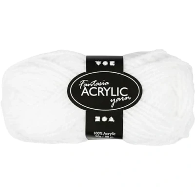 Afbeelding van Creotime fantasia acryl garen wit 80 m 50 g