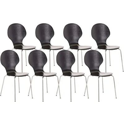 Afbeelding van CLP Diego Set van 8 stapelstoelen zwart