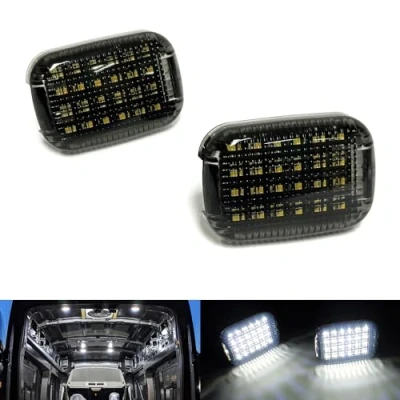 Afbeelding van 2x LED Interieur Courtesy Cargo Load Ruimte Gebied Dome Licht Wit Voor 2013+Transit MK8 Transit Tourneo Custom Courier Connect Zwart