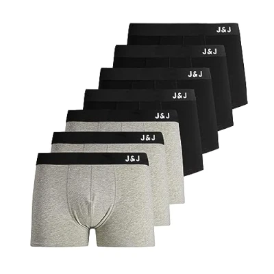 Afbeelding van JACK &amp; JONES Boxershorts voor heren, verpakking van 7 stuks, Set (4x zwart, 3 x lichtgrijs gemêleerd), S