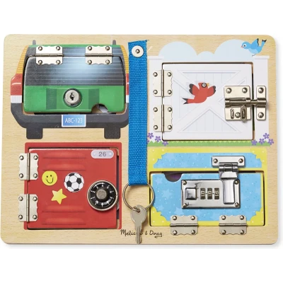 Afbeelding van Melissa &amp; Doug Brett MIT SCHLÖSSERN UND Riegeln Houten speelgoed voor kinderen, Maat: One Size, Multi coloured