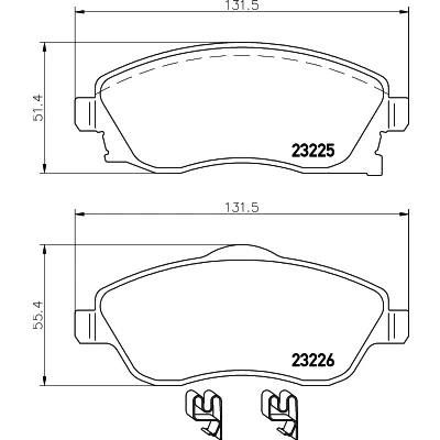 Afbeelding van HELLA 8DB 355 018 511 Remblokkenset Met akoestische slijtagewaarschuwing remzadelschroef toebehoren OPEL: Corsa C Hatchback, Meriva A